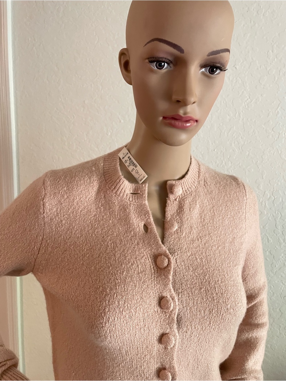 Madewell Beige Button-Front Textured Cardigan